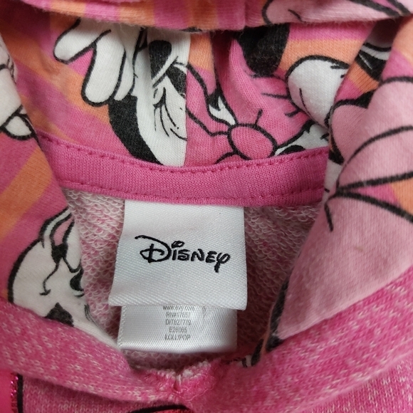 DISNEY MINNIE MOUSE LOVE INFANT PINK PULLOVER COTTON BLEND HOODIE SIZE 12 MONTHS - Picture 5 of 7